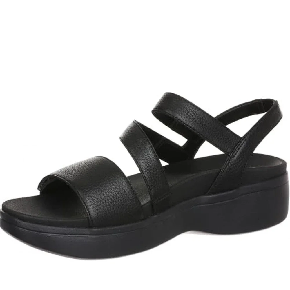 Vionic Sophia J3172L1001 Sandals Womens US 8 Black Wedge Heel Slingback HTAT1491